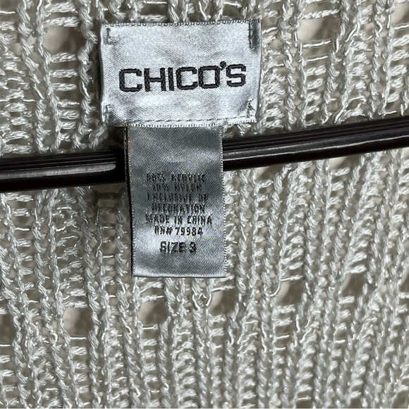 Chicos silver/grey Women’s  Cardigan Sweater  
Chico’s size 3 US 14-16 - Picture 2 of 8